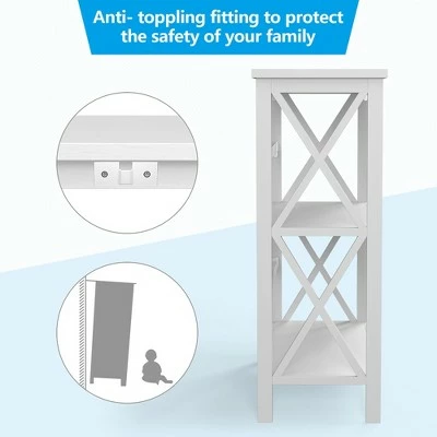 Outlet 👏 Costway 3-Tier Bookshelf Wooden Open Storage Bookcase for Home Office WhiteBlackCoffeeNatural 😍 9 Outlet 👏 Costway 3-Tier Bookshelf Wooden Open Storage Bookcase for Home Office WhiteBlackCoffeeNatural 😍 - Image 7