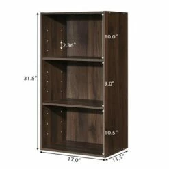 Brand new 🔔 Costway 3 Open Shelf Bookcase Modern Multi-functional Storage Display Cabinet Walnut 🥰