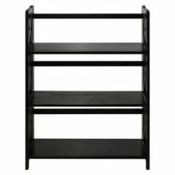 Best deal ⌛ 3 Shelf X Design Folding Bookcase - Flora Home Black 🔥