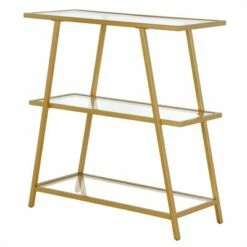 Best Pirce 🌟 Henn& Hart 36 in. Brass Metal Bookcase - Henn&Hart 😀 -Bookshelves And Bookcases store unnamed file 888