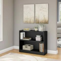 Discount 😍 Universal 2 Shelf Bookcase - Bush Furniture Rustic Gray 🧨