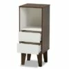 Discount ⭐ 31.22" Senja Two-Tone Finished Wood 2 Drawer Bookcase White/Walnut - Baxton Studio 🌟 -Bookshelves And Bookcases store unnamed file 930