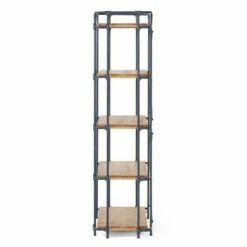 Flash Sale ⭐ Yorktown 66.75" 5-Shelf Industrial Bookcase Brown - Christopher Knight Home 🎉 -Bookshelves And Bookcases store unnamed file 938