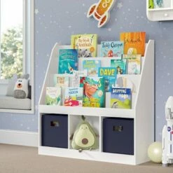 Best reviews of 😍 Kids' Bookrack with 3 Cubbies and 2 Bins - RiverRidge Home Pink 💯