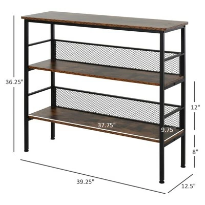 Budget 🤩 HomCom 3-Tier Industrial Style Storage Metal Wooden Shelf ⭐ 6 Budget 🤩 HomCom 3-Tier Industrial Style Storage Metal Wooden Shelf ⭐ - Image 4