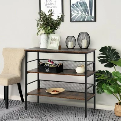 Budget 🤩 HomCom 3-Tier Industrial Style Storage Metal Wooden Shelf ⭐ 10 Budget 🤩 HomCom 3-Tier Industrial Style Storage Metal Wooden Shelf ⭐ - Image 8