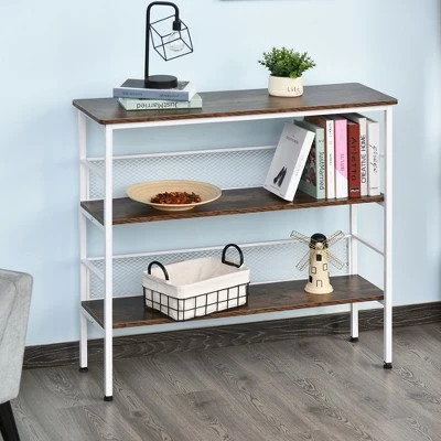 Budget 🤩 HomCom 3-Tier Industrial Style Storage Metal Wooden Shelf ⭐ 11 Budget 🤩 HomCom 3-Tier Industrial Style Storage Metal Wooden Shelf ⭐ - Image 9